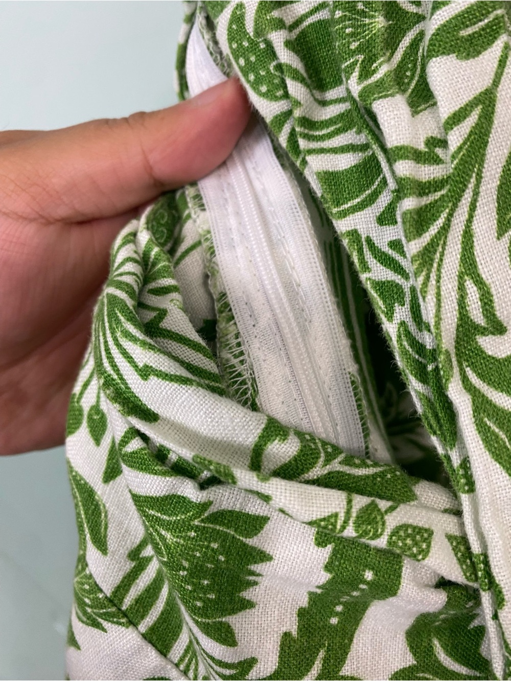 Farm Rio Delicate Tapestry Linen Drop Waist Midi Dress Green Small - Picture 11 of 12
